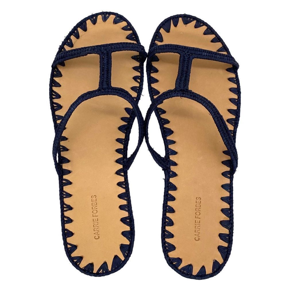 Carrie Forbes Iris Woven Raffia Slide Sandals - Picture 5 of 12